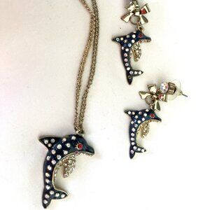 Betsey Johnson Dophin Necklace & Earring Set